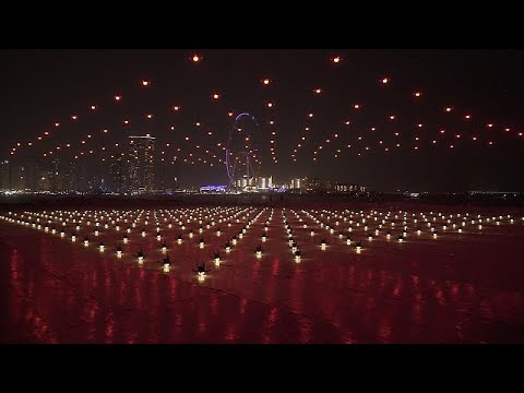 Drohnenschwärme malen 3D-Bilder in den Himmel