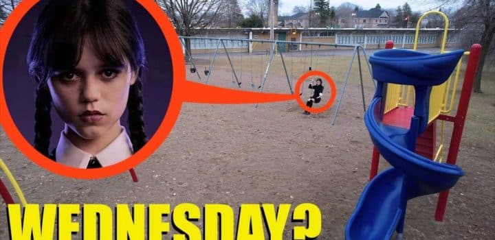 drone TV drone catches Wednesday Addams at haunted park we 1024x576 1